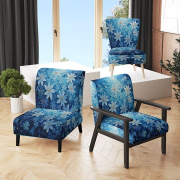 Flowers Glacial Majesty Pointillism - Upholstered Traditional Accent Chairs